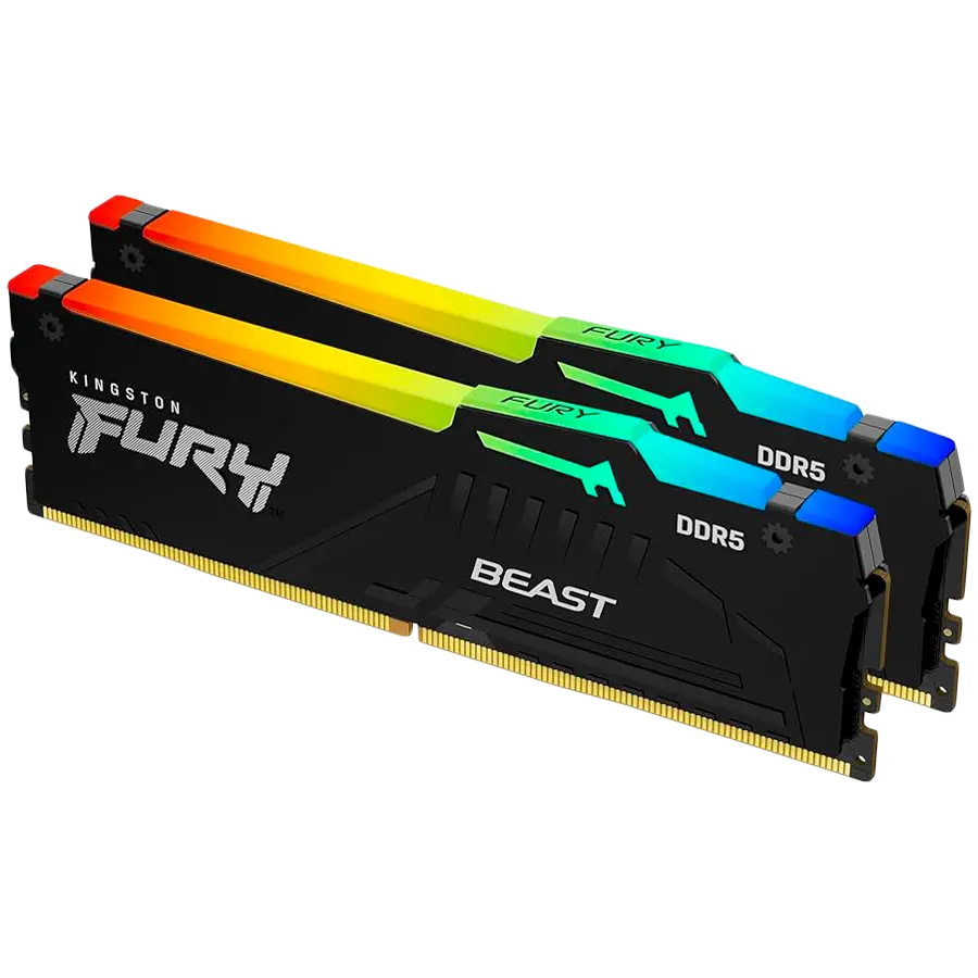 Памет Kingston FURY Beast Black RGB 64GB(2x32GB) DDR5 6000MHz 36CL