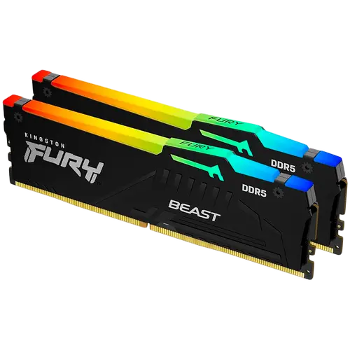 Памет Kingston FURY Beast Black RGB 64GB(2x32GB) DDR5 6000MHz 36CL