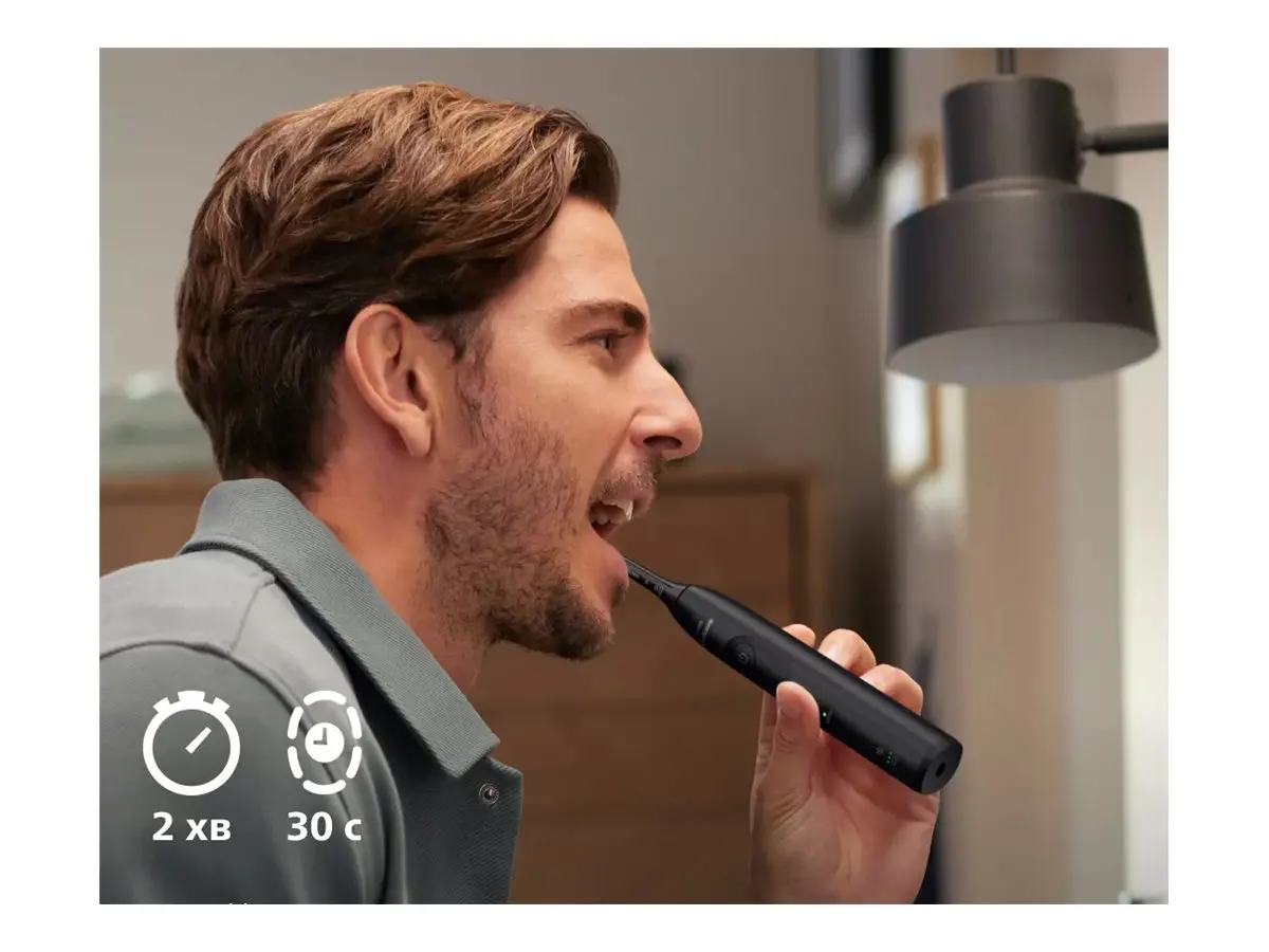 PHILIPS Sonicare Четка за зъби с акумулаторна батерия HX7111/01 2 режима за четкане 1 степен на интензивност черна - image 4