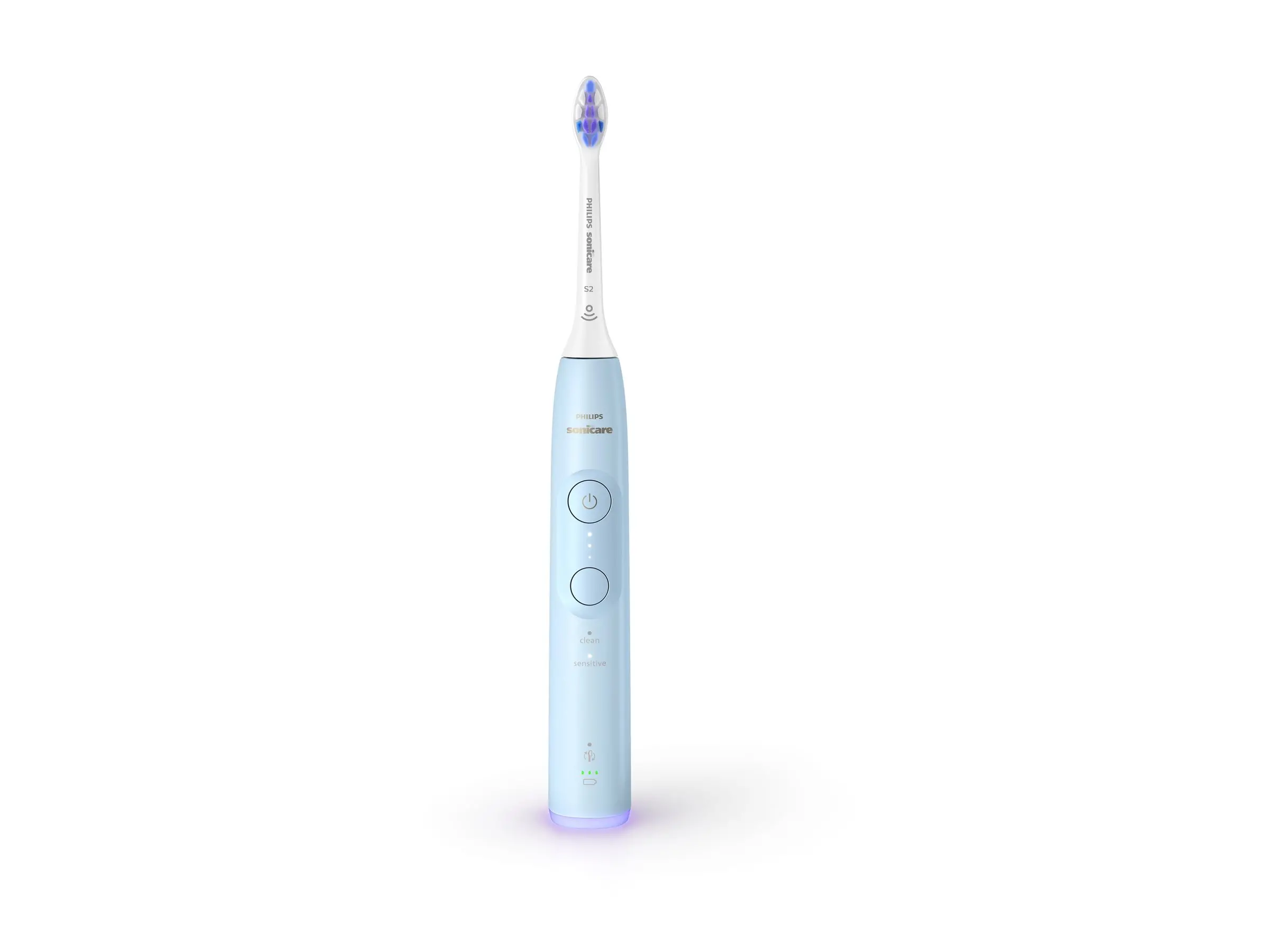PHILIPS Sonicare Четка за зъби с акумулаторна батерия 2 режим на четкане 3 степени на интензивност Сензор за натиск светло синя