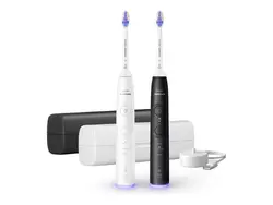 PHILIPS 2бр Sonicare Четка за зъби с акумулаторна батерия 3 режима 3 степени Сензор за натиск калъфи черна и бяла