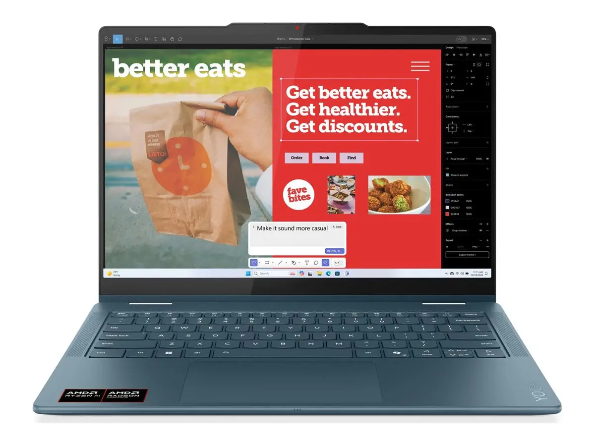 LENOVO Yoga 7 2-in-1 AMD Ryzen AI 7 350 14inch 2.8K OLED 500N 120Hz Touch 32GB DDR5 1TB PCIe W11H Tidal Teal - image 1