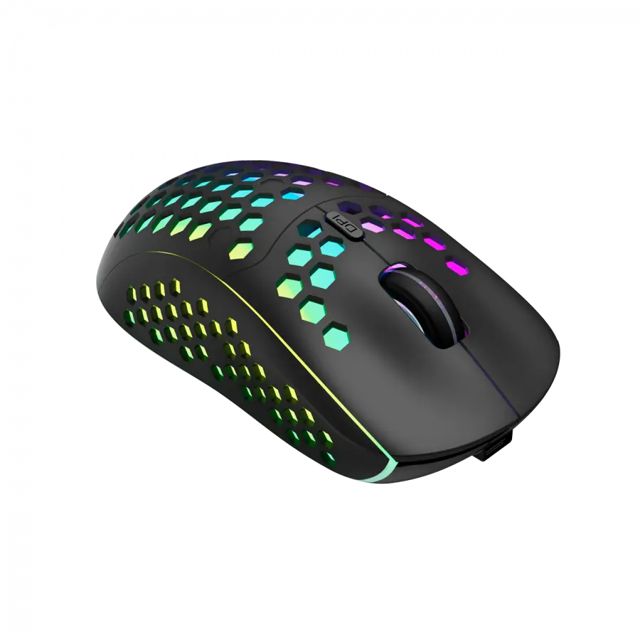 Canyon 7keys Gaming 2.4G wireless mouse, KA8 sensor, DPI up to 1600, rubber coating on panel, Huano 1million switch, 45cm PVC cable, ABS material. 400mAh battery, size: 125.8*63.7*41mm, weight: 95g, Black - image 3