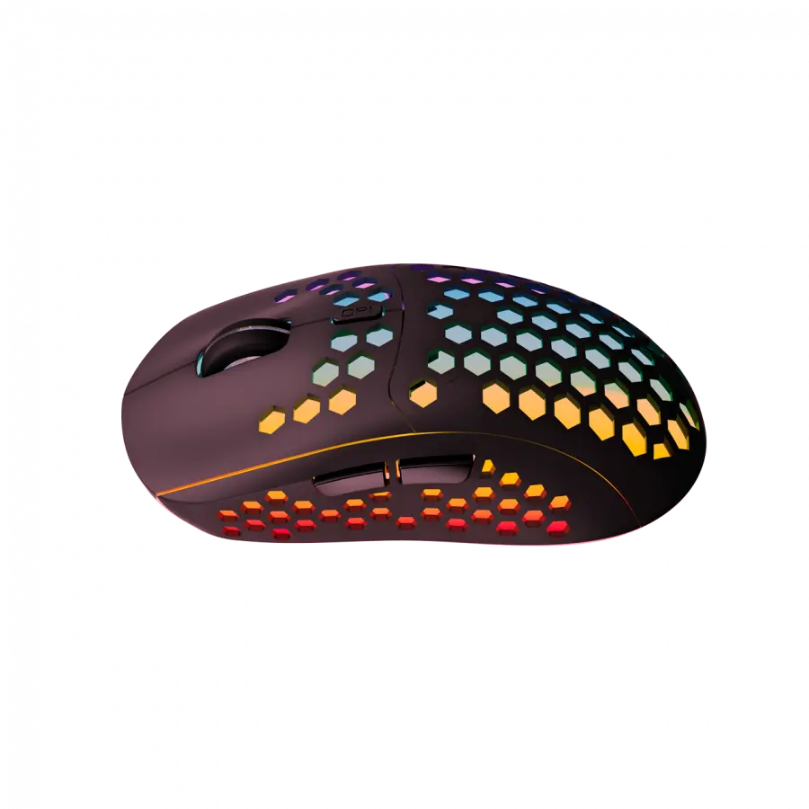 Canyon 7keys Gaming 2.4G wireless mouse, KA8 sensor, DPI up to 1600, rubber coating on panel, Huano 1million switch, 45cm PVC cable, ABS material. 400mAh battery, size: 125.8*63.7*41mm, weight: 95g, Black - image 4