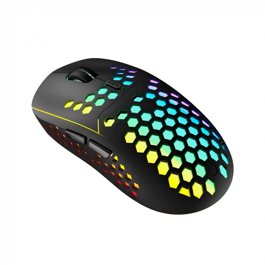 Canyon 7keys Gaming 2.4G wireless mouse, KA8 sensor, DPI up to 1600, rubber coating on panel, Huano 1million switch, 45cm PVC cable, ABS material. 400mAh battery, size: 125.8*63.7*41mm, weight: 95g, Black - image 5