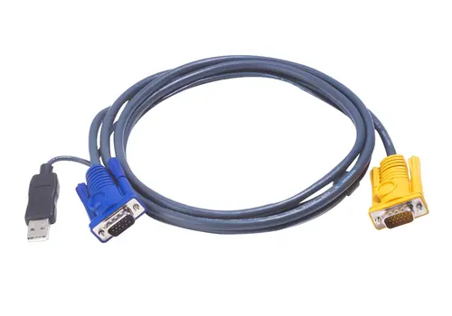KVM καλώδιο ATEN, PC HDB & USB σε 3in1 SPHD (Πληκτρολόγιο/Ποντίκι/Βίντεο), ενσωματωμένος μετατροπέας PS/2 σε USB, 5 m - 1