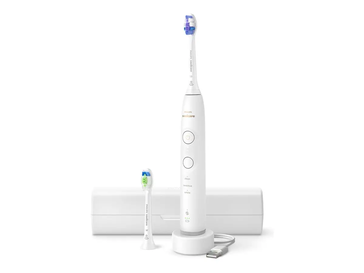 PHILIPS Sonicare Четка за зъби с акумулаторна батерия 2 режима 3 степени Сензор за натиск калъф бяла
