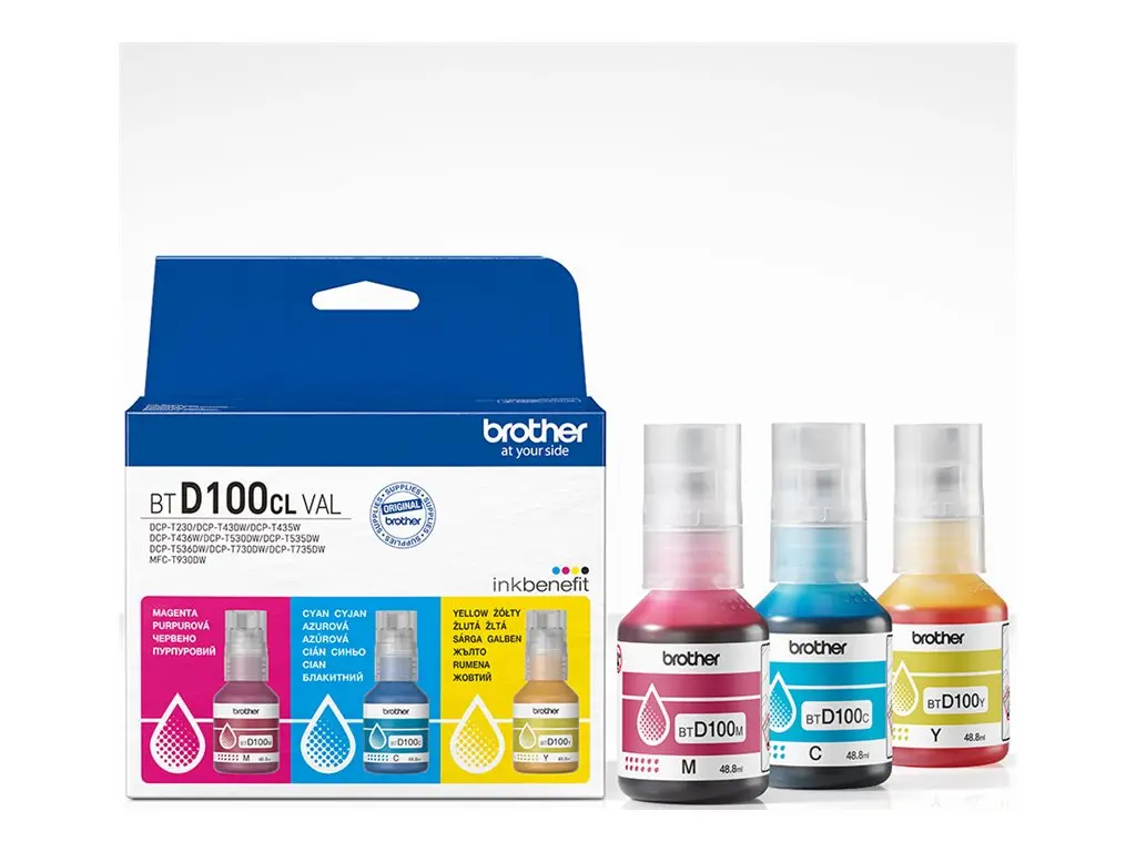 Consumabil, Brother BTD100CLVAL Brother Set multicolor de sticle de cerneală
