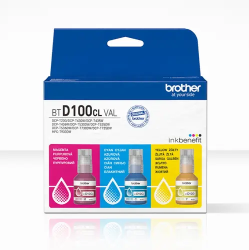 Консуматив, BTD100CLVAL Brother Coloured Multipack Ink Bottles