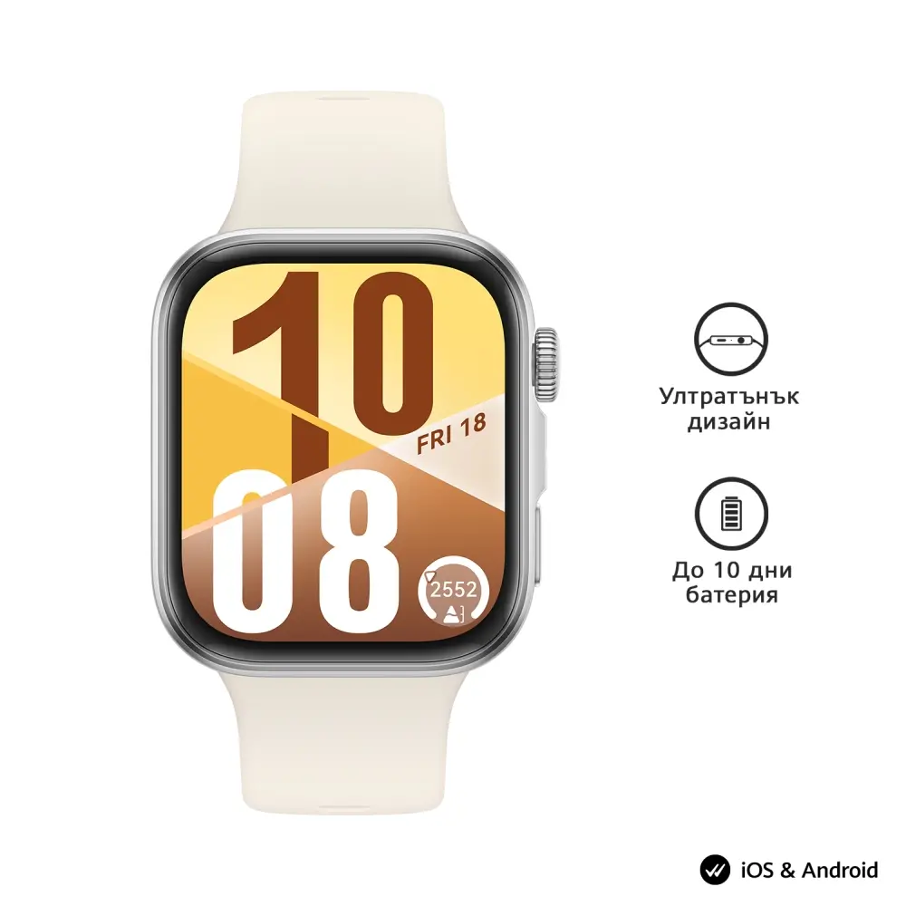 Часовник, Huawei Watch Fit 4, Seiya-B19F, White