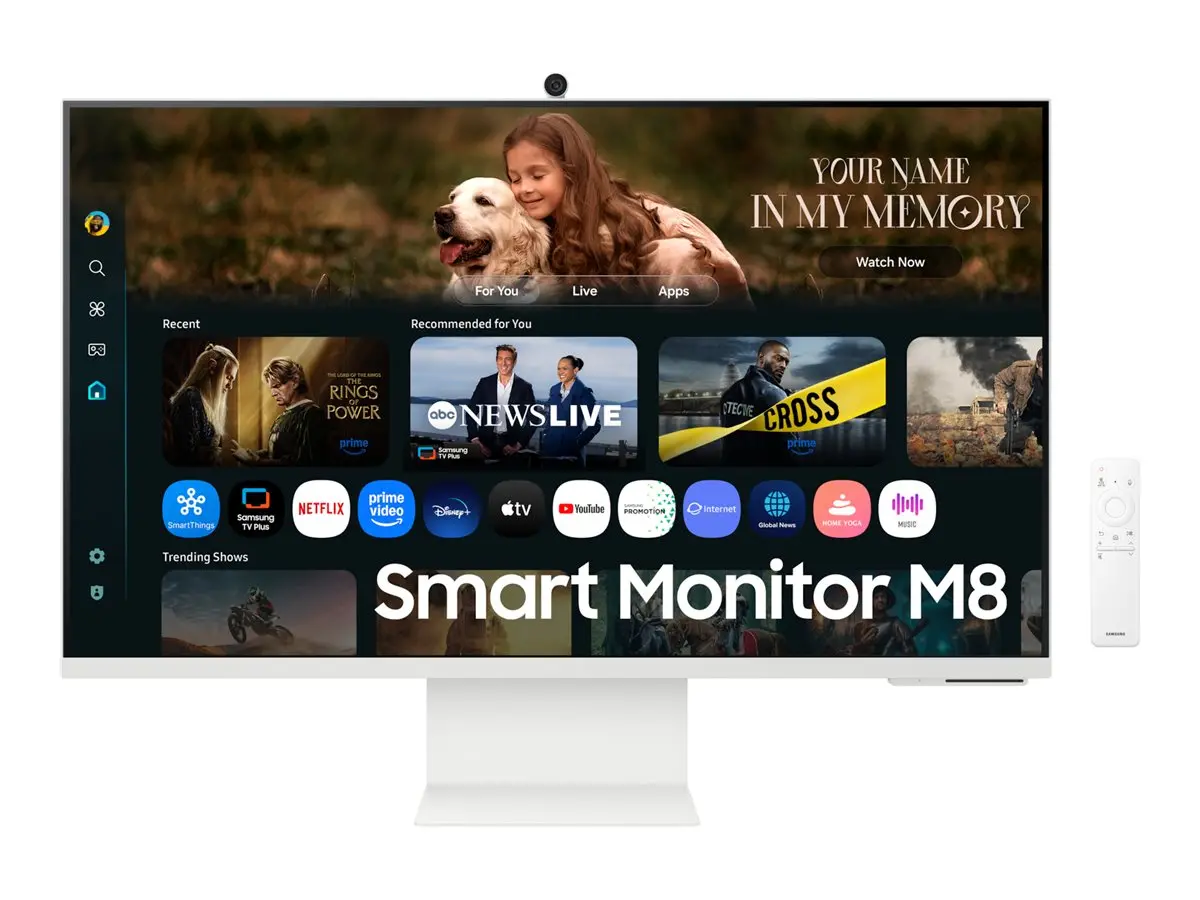 Монитор, Samsung 32FM801 32" VA SMART 3840x2160, Bluetooth 4.2, WiFi 5, USB-C 65W, 2xUSB, 2xHDMI , Speakers, White