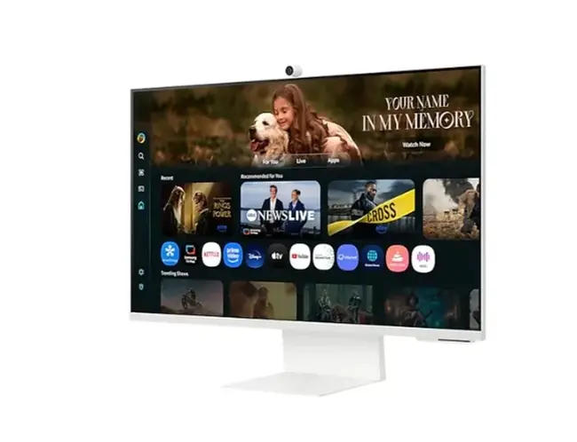 Монитор, Samsung 32FM801 32" VA SMART 3840x2160, Bluetooth 4.2, WiFi 5, USB-C 65W, 2xUSB, 2xHDMI , Speakers, White - image 3