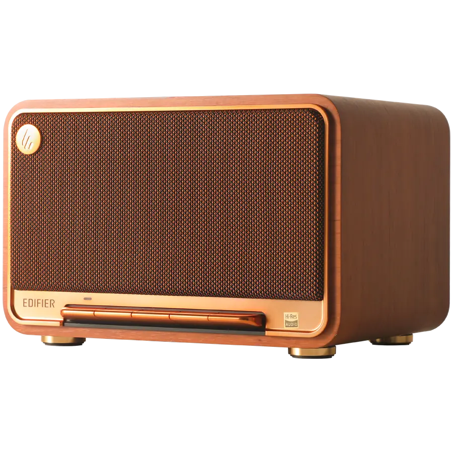 Edifier D32 Ηχείο 2.1, BT V5.3, Wi-Fi, AUX, USB-C, 1x Midrange Driver 4 ιντσών, 2x Tweeter 1 ιντσας, 60W (RMS), Καφέ