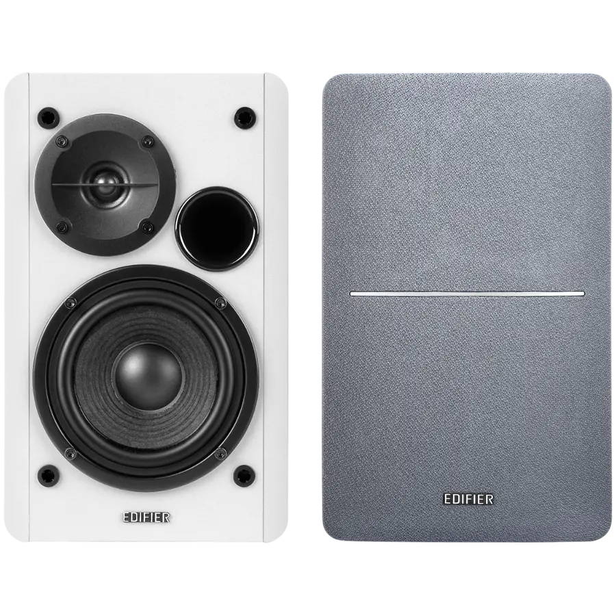 Edifier R1280T 2.0 Bookshelf Speakers, RCA, 0.5-inch Tweeters, 4-inch Drivers, 42W (RMS), Control Knobs and Remote Control, White - image 2