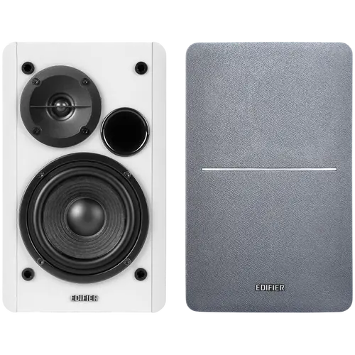 Edifier R1280T 2.0 Bookshelf Speakers, RCA, 0.5-inch Tweeters, 4-inch Drivers, 42W (RMS), Control Knobs and Remote Control, White - image 2