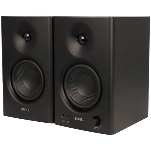 Edifier MR4 Active Studio Monitors, RCA, AUX, TRS, 1-inch Tweeters, 4-inch Woofers, 42W (RMS), Control Knob, Black - image 1