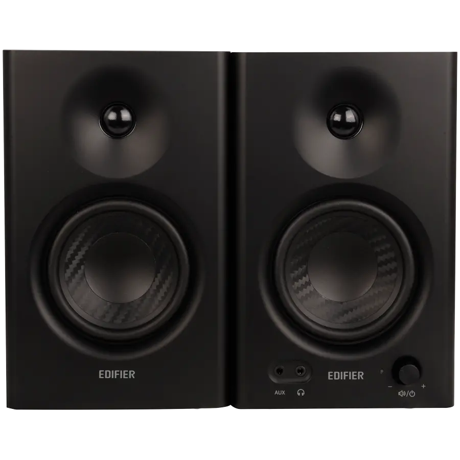 Edifier MR4 Active Studio Monitors, RCA, AUX, TRS, 1-inch Tweeters, 4-inch Woofers, 42W (RMS), Control Knob, Black - image 2