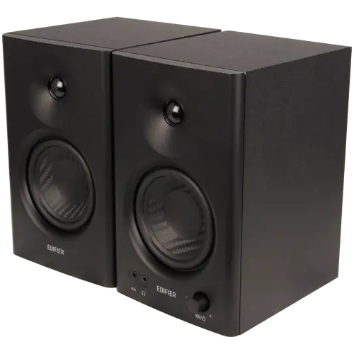 Monitoare de studio active Edifier MR4, RCA, AUX, TRS, tweetere de 1 inch, woofere de 4 inchi, 42W (RMS), buton de control, Negru - 1