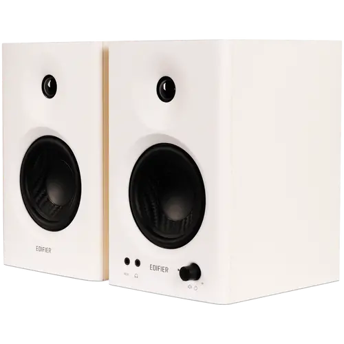 Edifier MR4 Active Studio Monitors, RCA, AUX, TRS, 1-inch Tweeters, 4-inch Woofers, 42W (RMS), Control Knob, White - image 1
