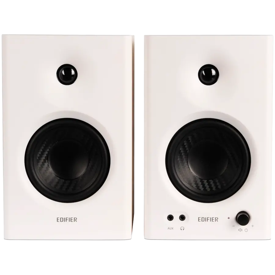 Edifier MR4 Active Studio Monitors, RCA, AUX, TRS, 1-inch Tweeters, 4-inch Woofers, 42W (RMS), Control Knob, White - image 2