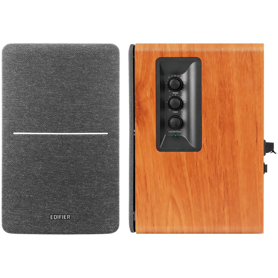 Edifier R1280DBs 2.0 Bookshelf Speakers, BT V5.1, Optical, Coaxial, RCA, 0.5-inch Tweeters, 4-inch Drivers, Sub-Out, 42W (RMS), Control Knobs and Remote Control, Brown - image 2