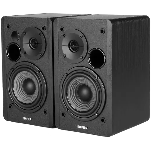 Edifier R1280DB 2.0 Bookshelf Speakers, BT V5.1, Optical, Coaxial, RCA, 0.5-inch Tweeters, 4-inch Drivers, 42W (RMS), Control Knobs and Remote Control, Black - image 1