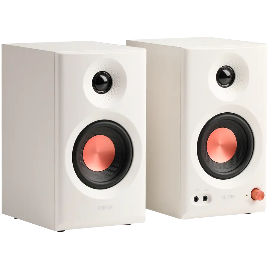 Edifier MR3 Active Studio Monitors, BT V5.4, RCA, AUX, 1-inch Tweeters, 3.5-inch Drivers, 36W (RMS), Tone Control Dials, White - image 1
