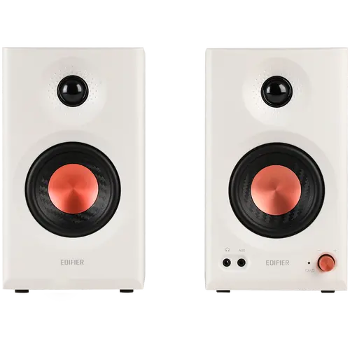 Monitoare de studio active Edifier MR3, BT V5.4, RCA, AUX, tweetere de 1 inch, drivere de 3.5 inchi, 36W (RMS), butoane rotative de ton, Alb - 3