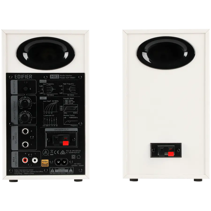 Edifier MR3 Active Studio Monitors, BT V5.4, RCA, AUX, 1-inch Tweeters, 3.5-inch Drivers, 36W (RMS), Tone Control Dials, White - image 3