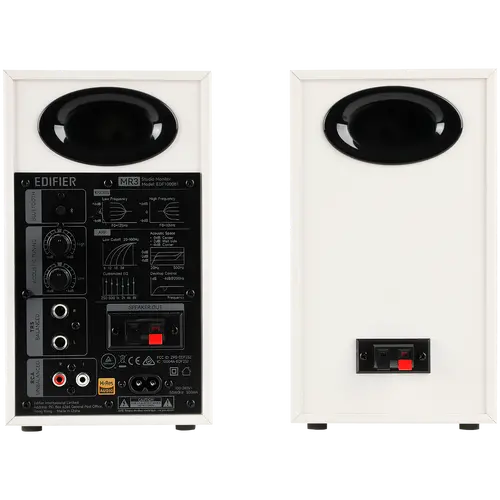 Monitoare de studio active Edifier MR3, BT V5.4, RCA, AUX, tweetere de 1 inch, drivere de 3.5 inchi, 36W (RMS), butoane rotative de ton, Alb - 4