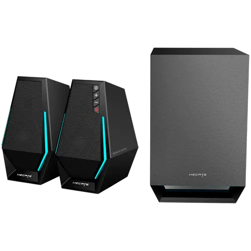 Edifier G1500 MAX 2.1 Audio System, BT V5.3, USB, AUX, 2.5-inch Drivers, 4-inch Subwoofer, RGB Lighting, 30W (RMS), Black - image 1