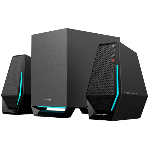 Edifier G1500 MAX sistem audio 2.1, BT V5.3, USB, AUX, difuzoare de 2.5 inch, subwoofer de 4 inch, iluminare RGB, 30W (RMS), negru - 1