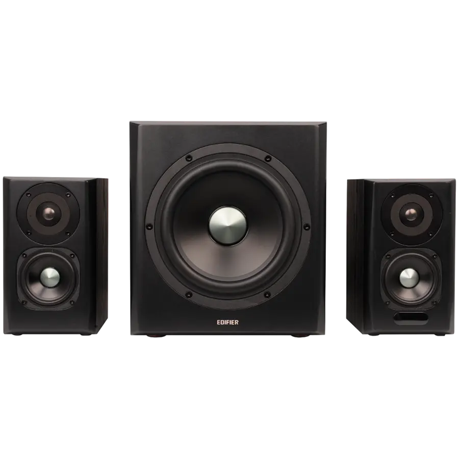 Edifier S351DB 2.1 Audio System, BT V5.1, Optical, Coaxial, RCA, 8-inch Subwoofer, 3.5-inch Drivers, 0.75-inch Tweeters, 150W (RMS), Control Knobs and Remote Control, Black - image 2
