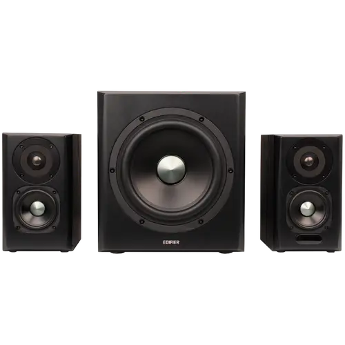 Edifier S351DB 2.1 Audio System, BT V5.1, Optical, Coaxial, RCA, 8-inch Subwoofer, 3.5-inch Drivers, 0.75-inch Tweeters, 150W (RMS), Control Knobs and Remote Control, Black - image 2