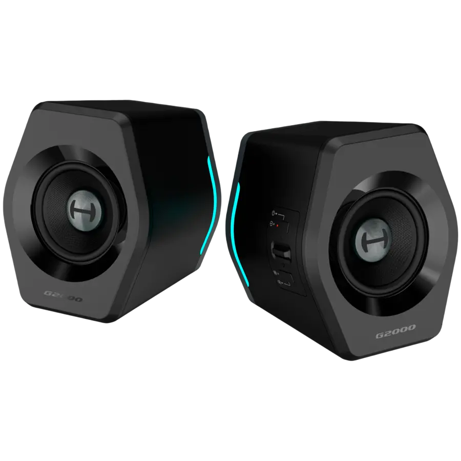 Edifier G2000 2.0 Audio System, BT V5.1, USB, AUX, 2.75-inch Drivers, RGB Lighting, 16W (RMS), Black - image 1