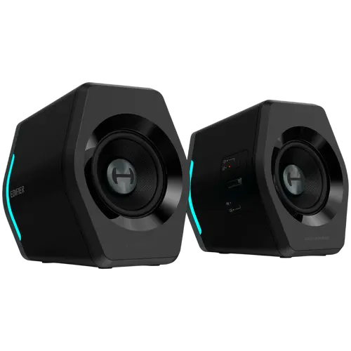 Edifier G2000 2.0 Audio System, BT V5.1, USB, AUX, 2.75-inch Drivers, RGB Lighting, 16W (RMS), Black