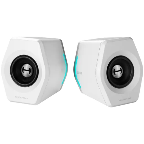Edifier G2000 2.0 Audio System, BT V5.1, USB, AUX, 2.75-inch Drivers, RGB Lighting, 16W (RMS), White - image 1