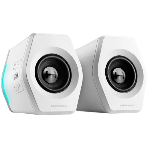 Edifier G2000 2.0 Audio System, BT V5.1, USB, AUX, 2.75-inch Drivers, RGB Lighting, 16W (RMS), White - image 2