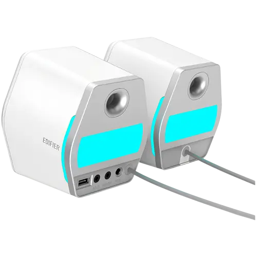 Edifier G2000 2.0 Audio System, BT V5.1, USB, AUX, 2.75-inch Drivers, RGB Lighting, 16W (RMS), White - image 3