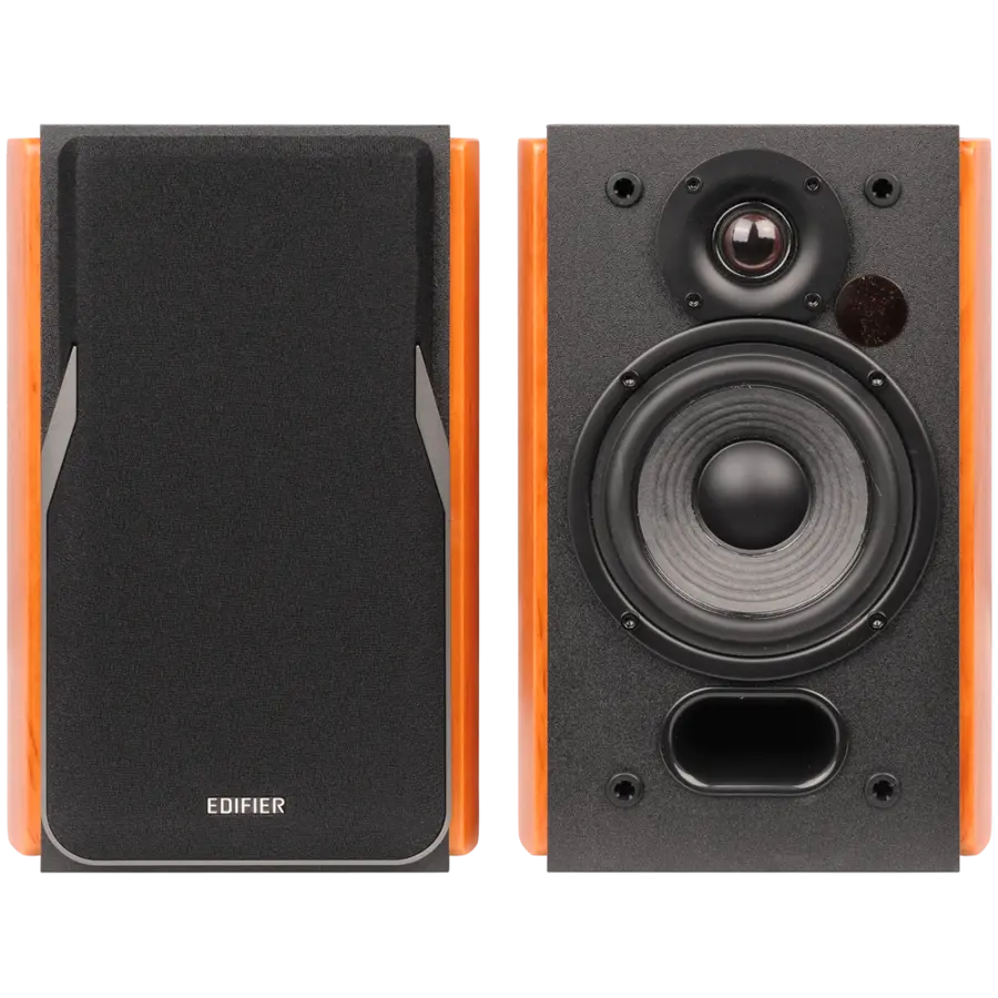 Edifier R1380DB 2.0 Bookshelf Speakers, BT V5.1, Optical, Coaxial, RCA, 1-inch Tweeters, 4-inch Drivers, 42W (RMS), Control Knobs and Remote Control, Brown - image 2