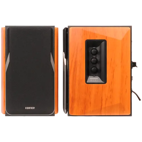 Edifier R1380DB 2.0 Bookshelf Speakers, BT V5.1, Optical, Coaxial, RCA, 1-inch Tweeters, 4-inch Drivers, 42W (RMS), Control Knobs and Remote Control, Brown - image 3