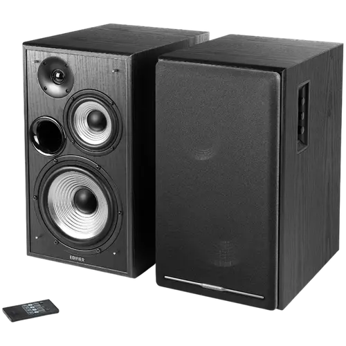 Edifier R2750DB 2.0 Bookshelf Speakers, BT V5.1, Optical, Coaxial, RCA, 0.75-inch Tweeters, 4-inch Drivers, 6.5-inch Woofers, Sub-Out, 136W (RMS), Control Knobs and Remote Control, Black - image 1