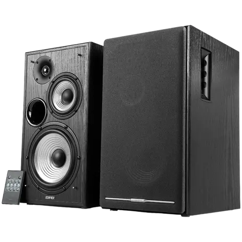 Edifier R2750DB 2.0 Bookshelf Speakers, BT V5.1, Optical, Coaxial, RCA, 0.75-inch Tweeters, 4-inch Drivers, 6.5-inch Woofers, Sub-Out, 136W (RMS), Control Knobs and Remote Control, Black