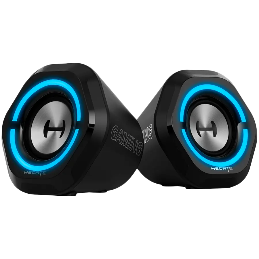 Sistem audio Edifier G1000 2.0, BT V5.3, USB, AUX, drivere de 2.5 inchi, iluminare RGB, 5W (RMS), Negru