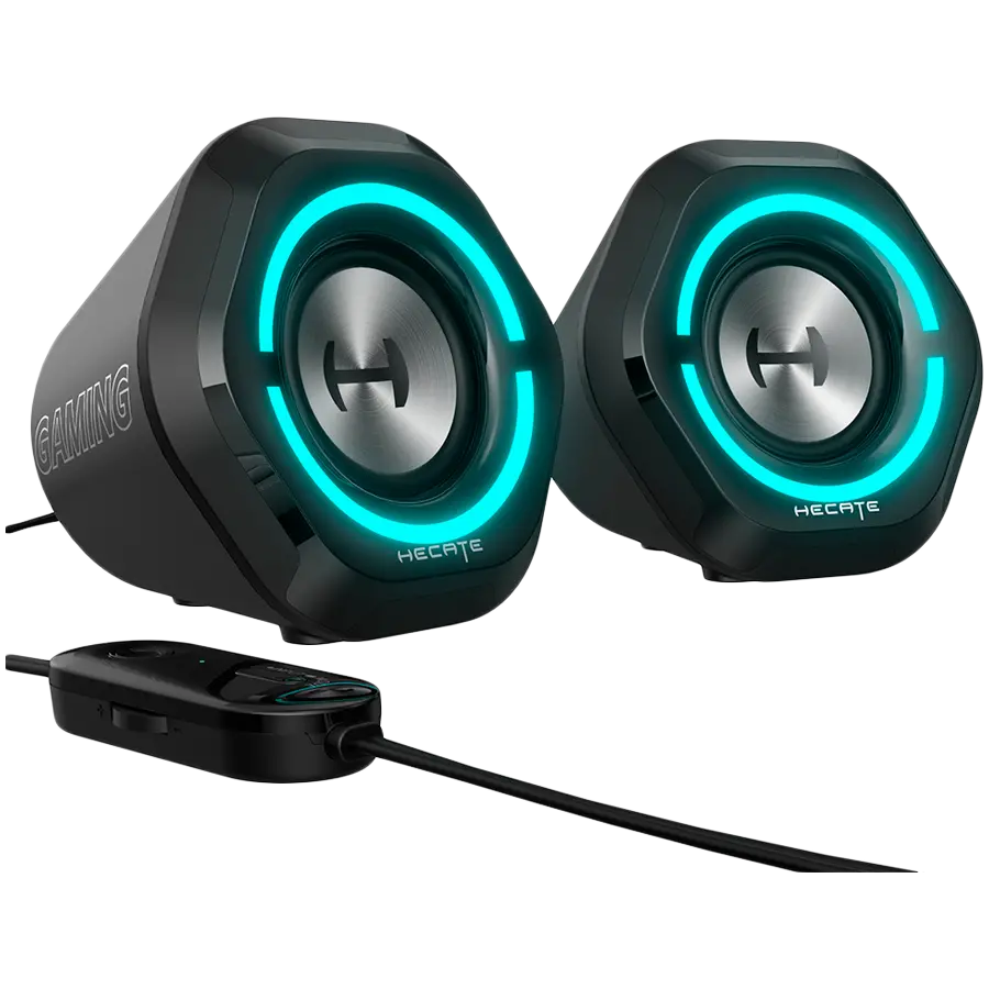 Edifier G1000 2.0 Audio System, BT V5.3, USB, AUX, 2.5-inch Drivers, RGB Lighting, 5W (RMS), Black - image 4