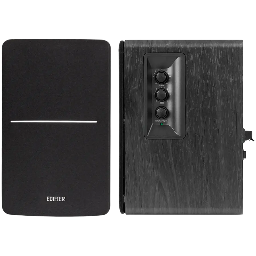 Edifier R1280DBs 2.0 Bookshelf Speakers, BT V5.1, Optical, Coaxial, RCA, 0.5-inch Tweeters, 4-inch Drivers, Sub-Out, 42W (RMS), Control Knobs and Remote Control, Black - image 2