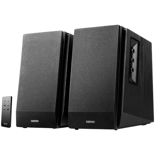 Edifier R1700BT 2.0 Bookshelf Speakers, BT V5.1, RCA, 0.75-inch Tweeters, 4-inch Drivers, 66W (RMS), Control Knobs and Remote Control, Black - image 1