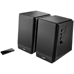 Edifier R1700BT 2.0 Bookshelf Speakers, BT V5.1, RCA, 0.75-inch Tweeters, 4-inch Drivers, 66W (RMS), Control Knobs and Remote Control, Black