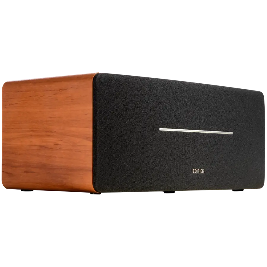 Edifier D12 2.0 Bluetooth Speaker, BT V5.0, RCA, AUX, 2x 4-inch Midrange Drivers, 2x 19mm Tweeters, Remote Control and Top-Mounted Controls, Brown