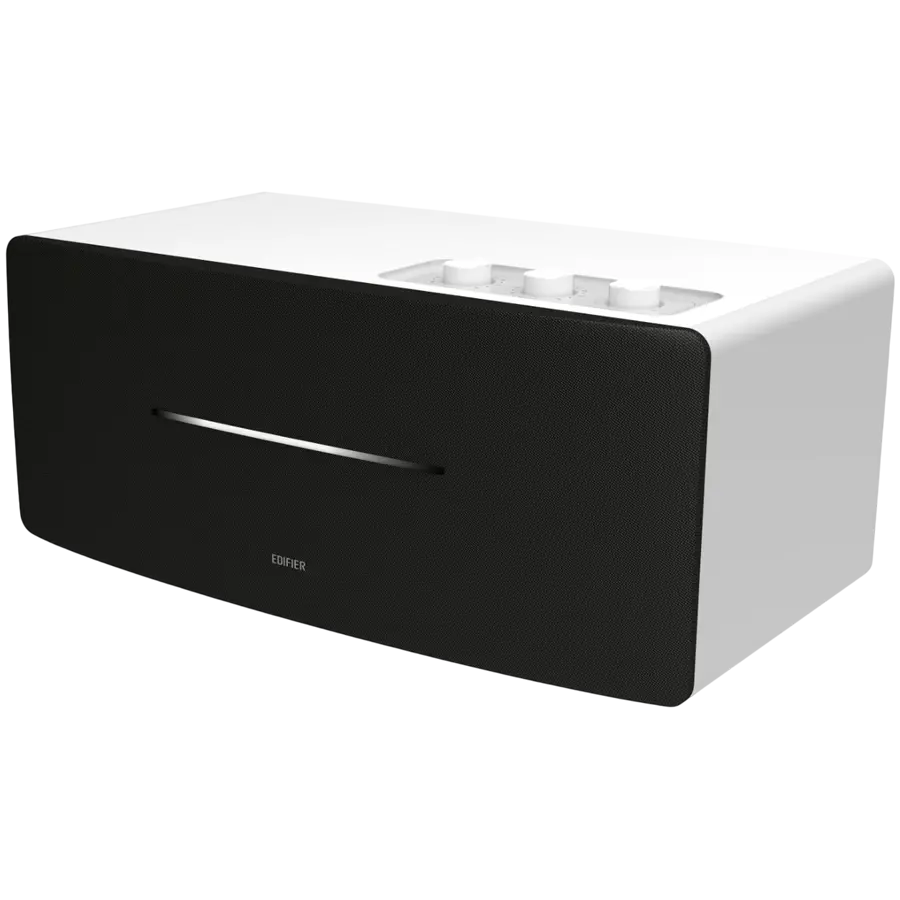 Edifier D12 2.0 Bluetooth Speaker, BT V5.0, RCA, AUX, 2x 4-inch Midrange Drivers, 2x 19mm Tweeters, Remote Control and Top-Mounted Controls, White - image 1